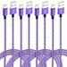 IDiSON 4Pack(10/6/6/3ft) MFi Certified iPhone Lightning Cable Braided Nylon Fast Charger Cable Compatible iPhone X XR XS MAX 8 Plus 7 6s 5s 5c Air iPad Mini iPod (Purple+White) - Gamezbyte