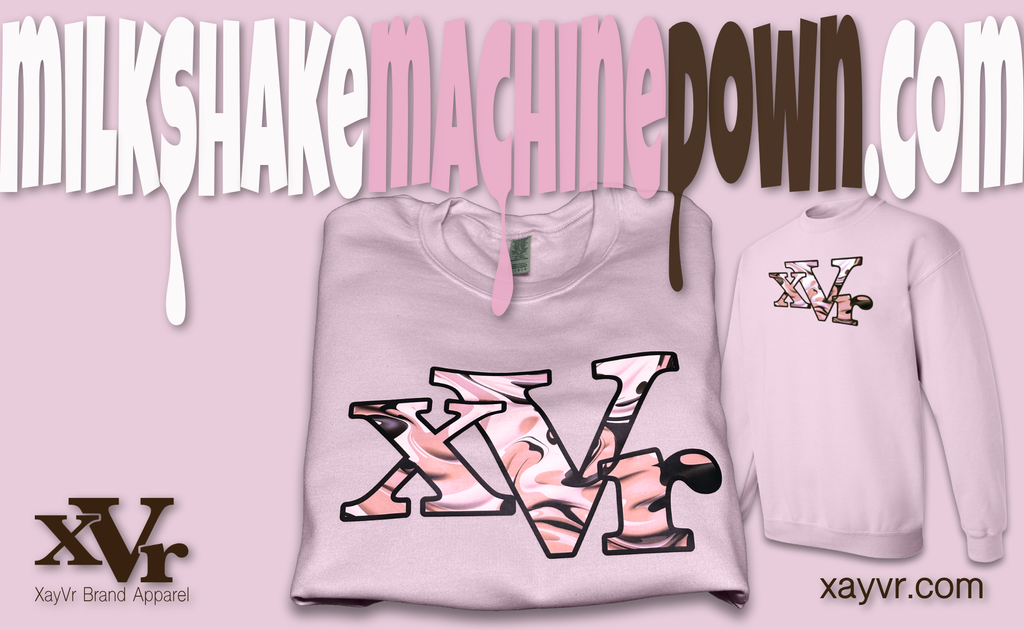 xVr milkshake machine down collection, light pink apparel, Neapolitan