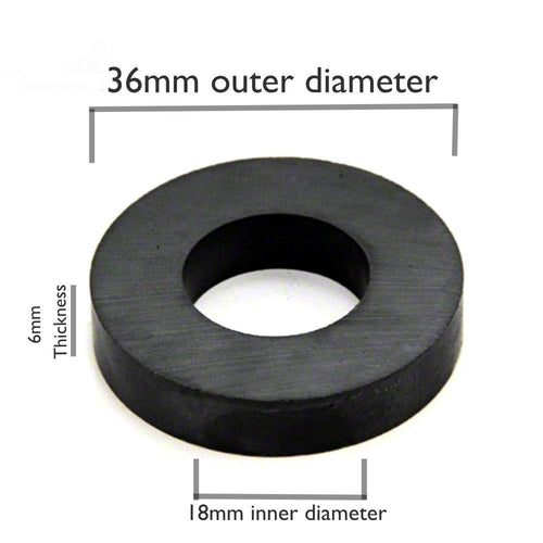 LunaMy 5-50P/LOT Ring Ferrite Magnet 32 * 6 mm Hole 18 mm Black Round Y30  Magnet 32X6 mm with Hole 18MM 32mm x 6mm Ceramic Magnet (Color : 5PCS)