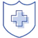 Shield with medical symbol