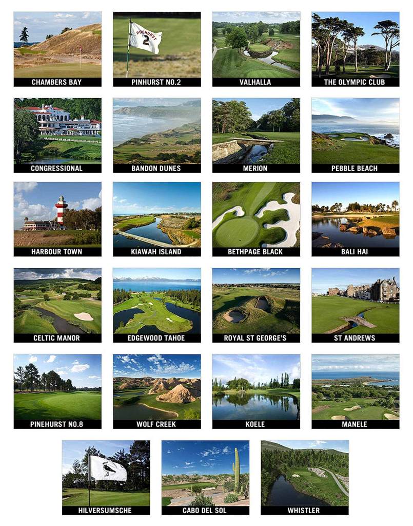 List of Golf Courses