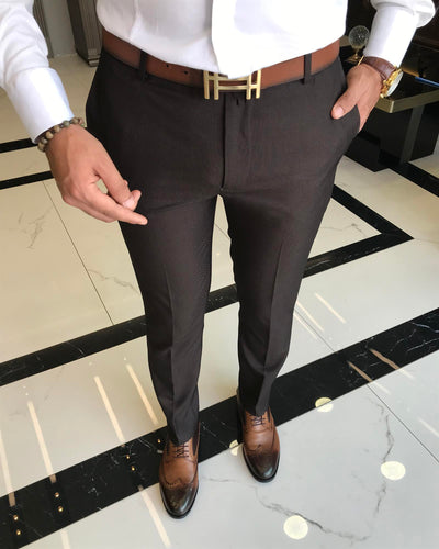 Charles Bellini Anthracite Slim Fit Solid Pants – gentsuitspage