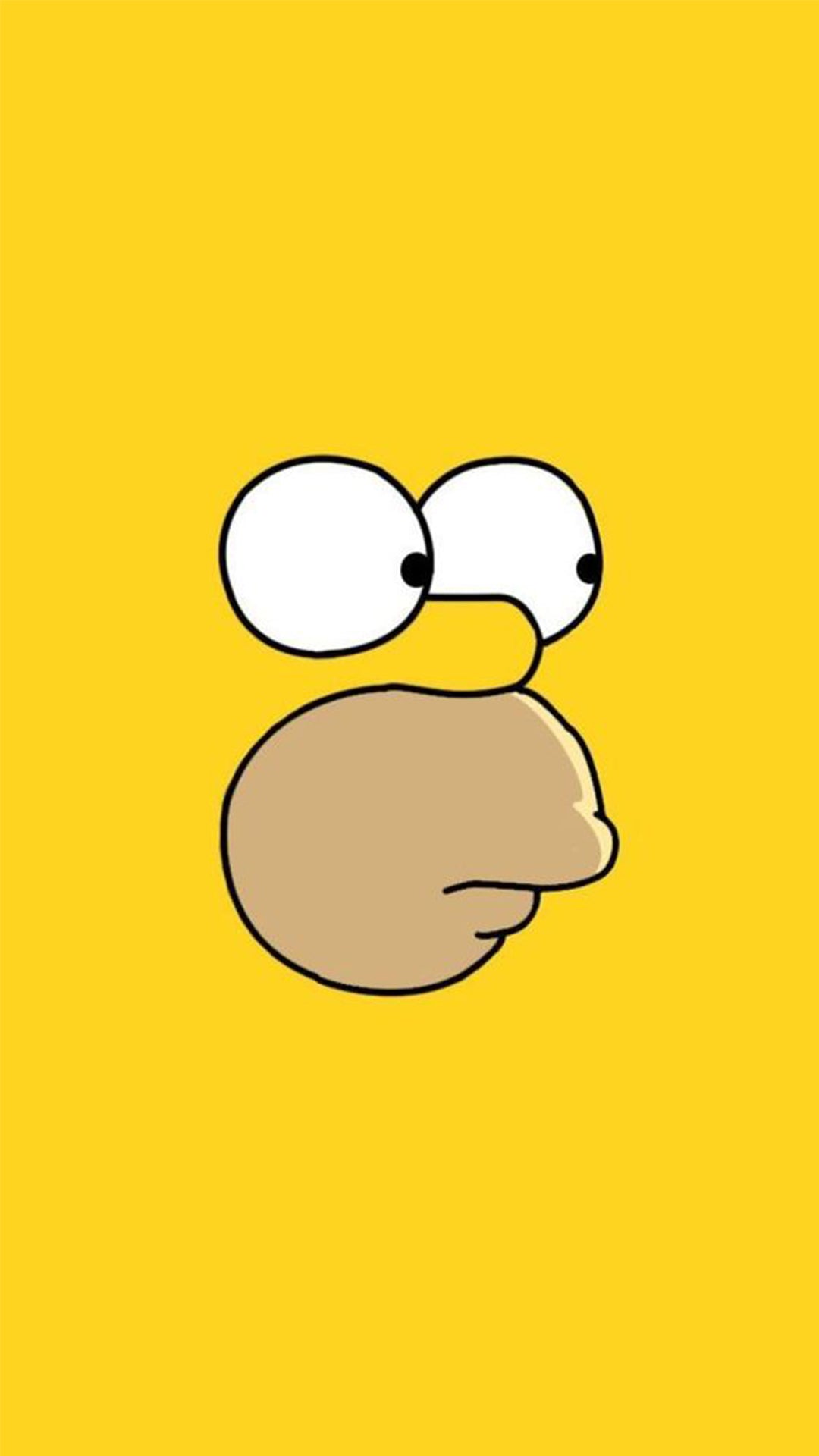 Le visage d’Homer sur fond jaune.