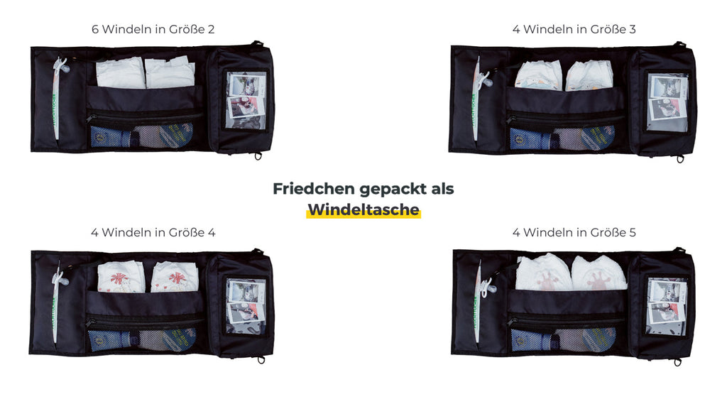 Windeltasche Frieda gepackt