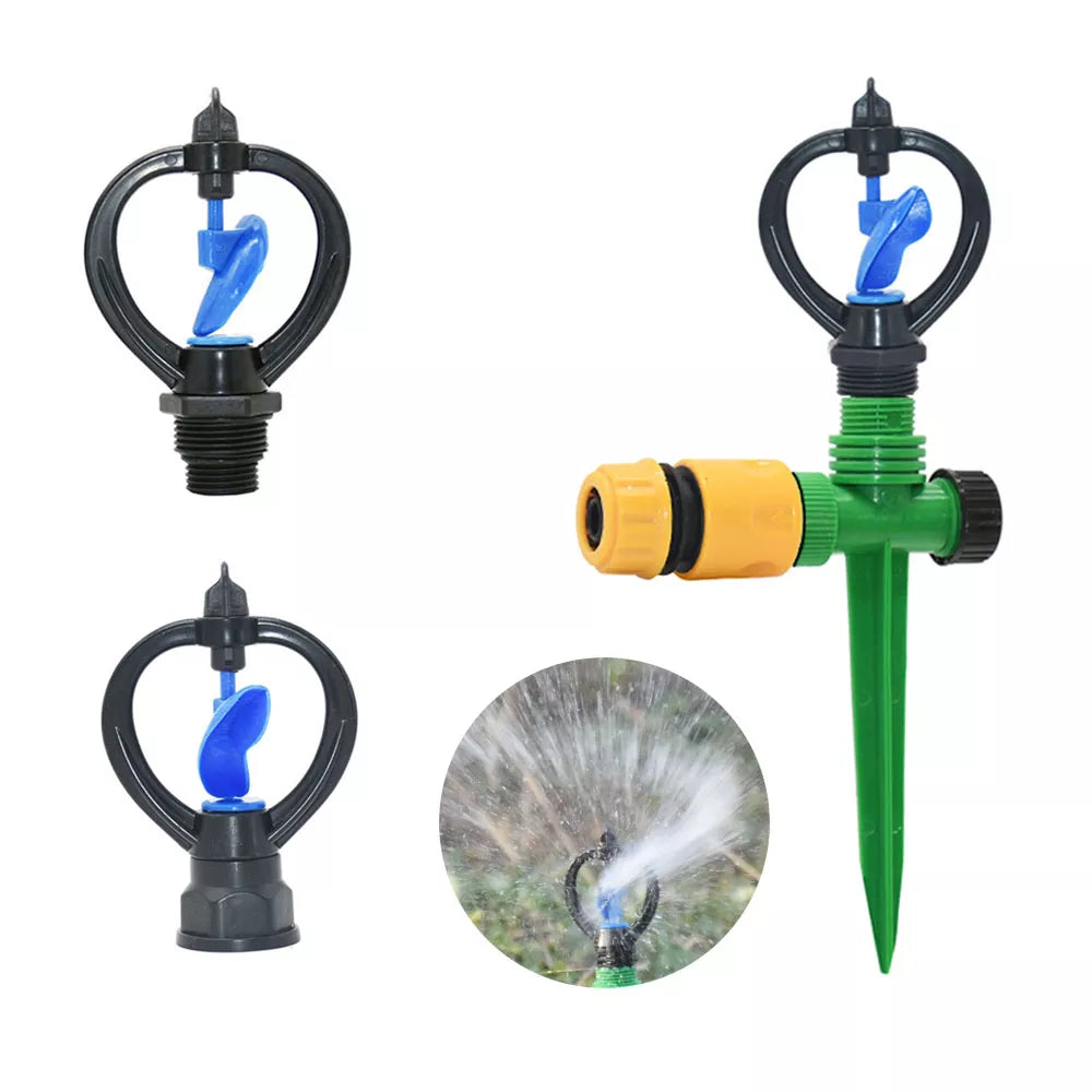 Garden Lawn Rotating Sprinkler 1/2" 3/4" Male Thread Scattering Nozzle 360 Degree Automatic Rotating Watering Irrigation