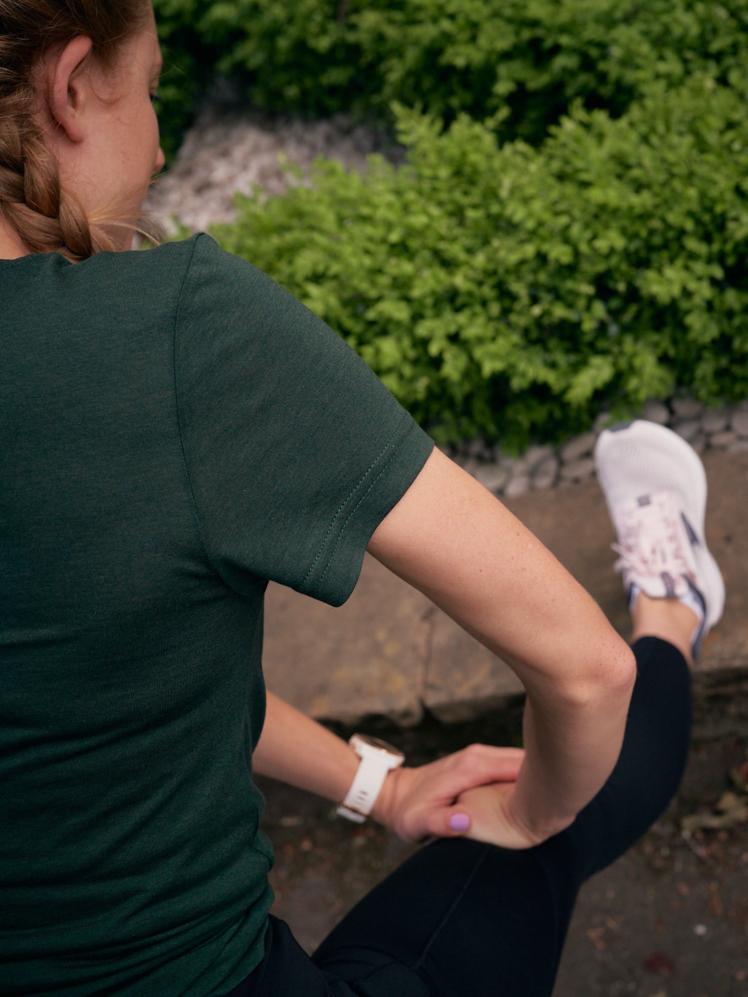 Woman doing isometric exercise