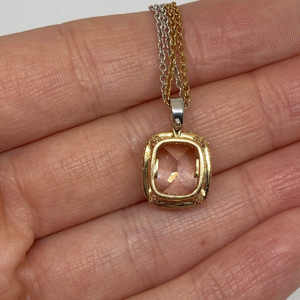 18Kt Rose Gold Pink Sapphire Sun Ray Pendant