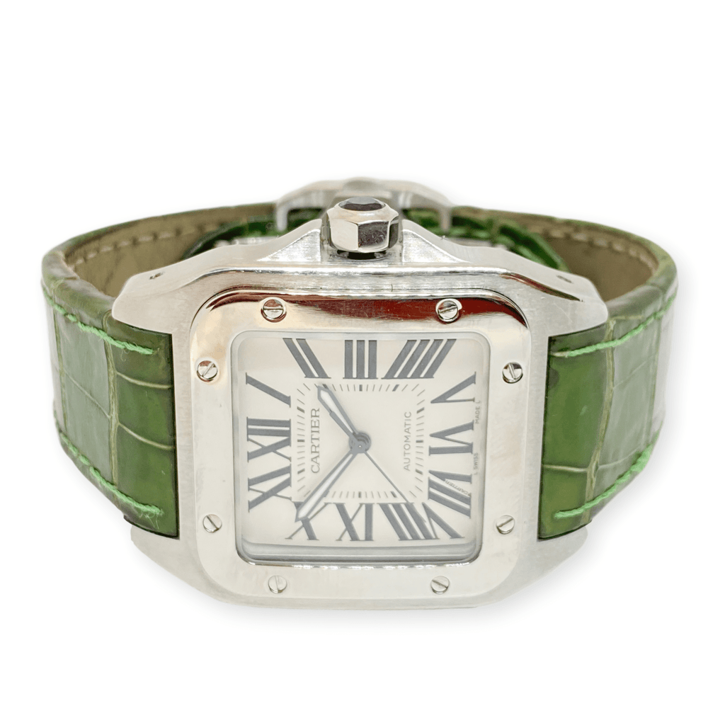 cartier santos 100 leather band