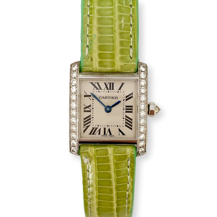 cartier ladies tank francaise 18 carat white gold watch