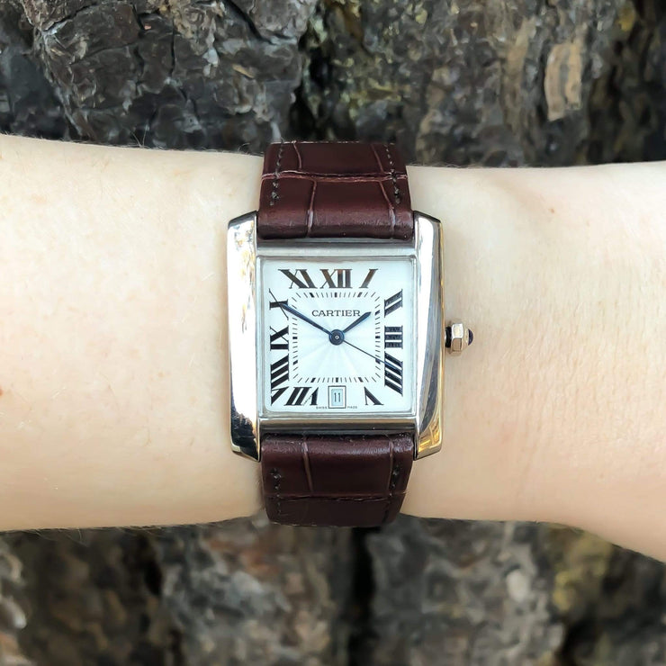 cartier tank francaise large leather strap