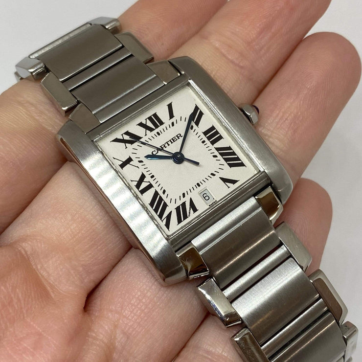 cartier tank francaise large steel