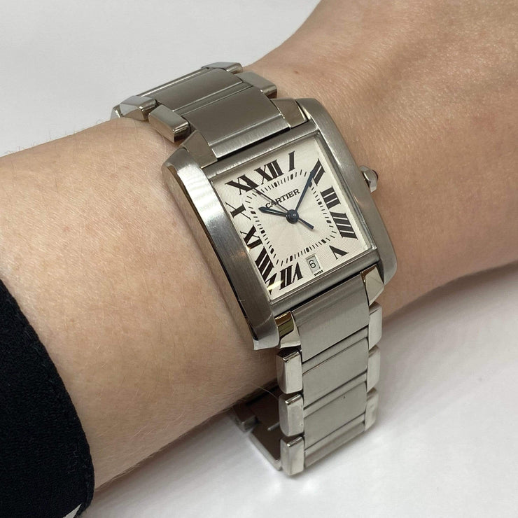 cartier tank francaise large steel