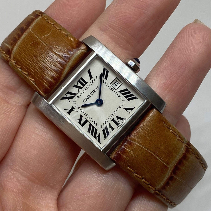 leather strap for cartier tank francaise