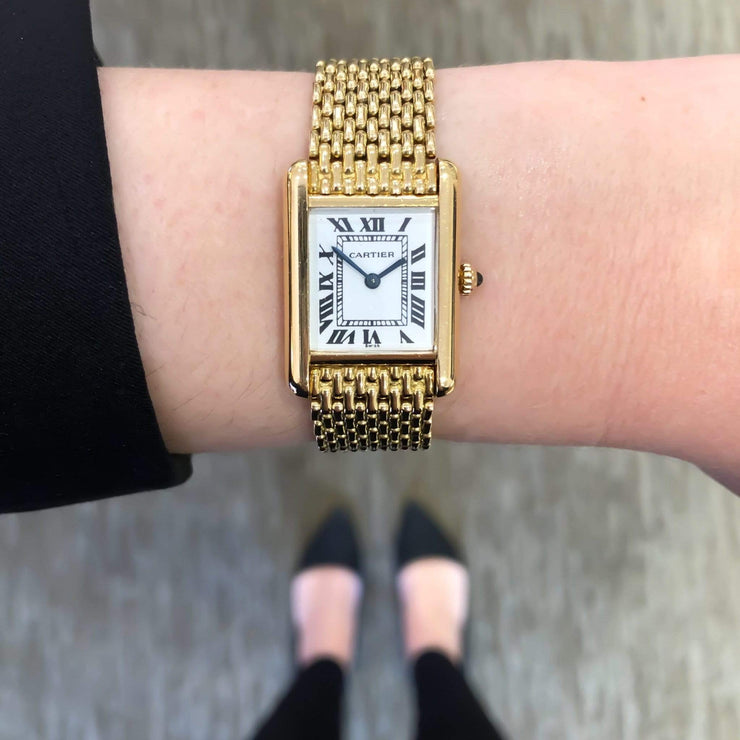 cartier gold mesh bracelet