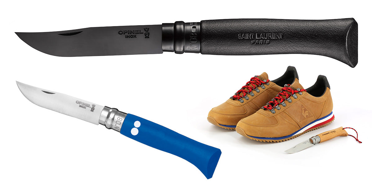 Opinel image of collaborations with YSL, Le Coq Sportif and Collette