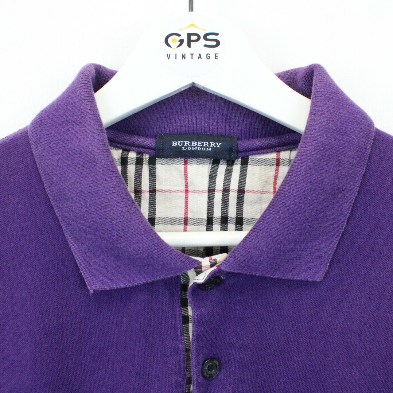 BURBERRY 00s Polo Shirt Purple | Medium