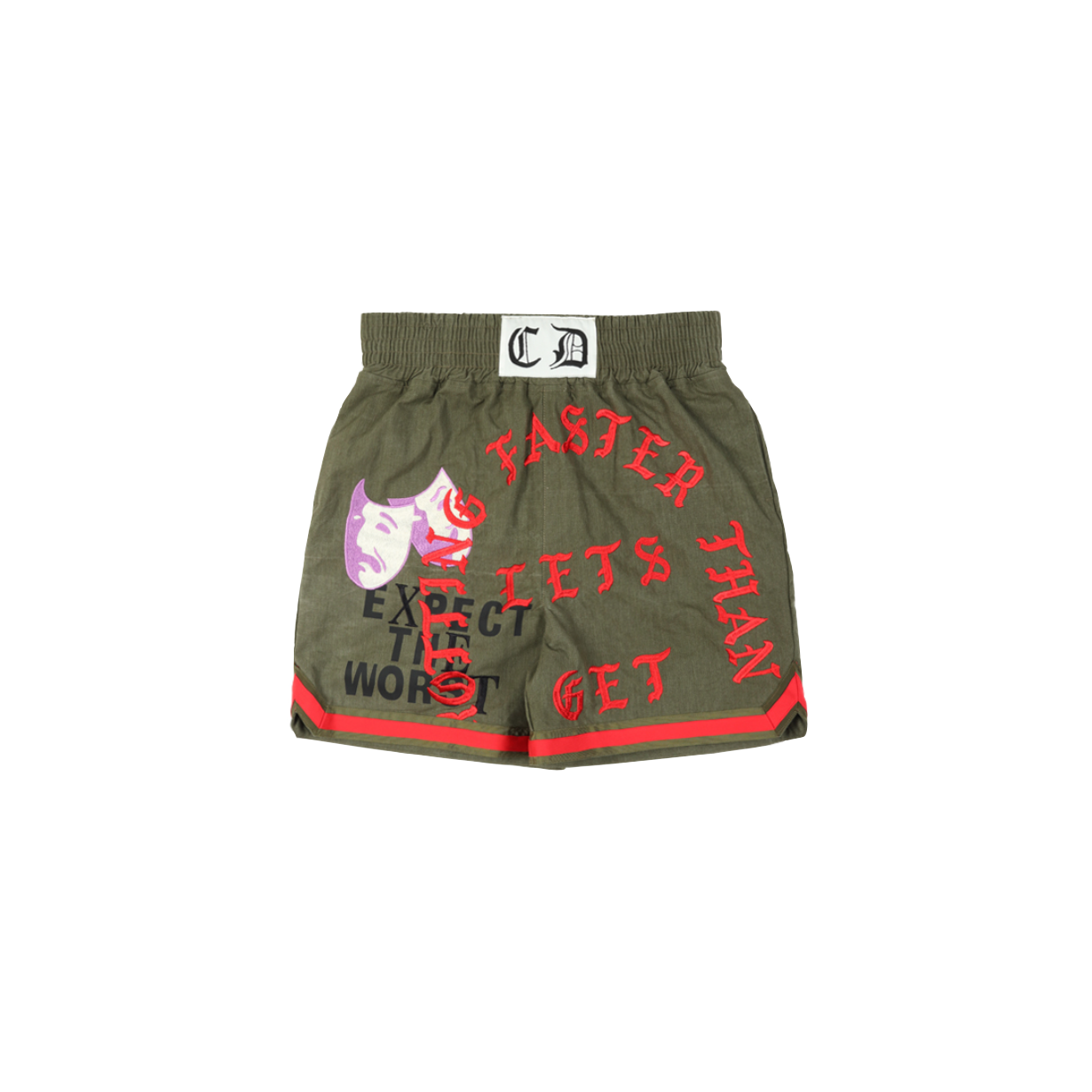 READYMADE EMBROIDERED BOXING SHORTS - GREEN – Creme321