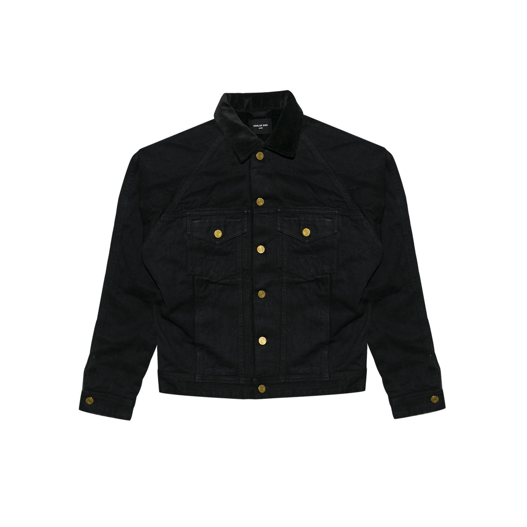 FEAR OF GOD 5TH COLLECTION SELVEDGE DENIM ALPACA TRUCKER JACKET