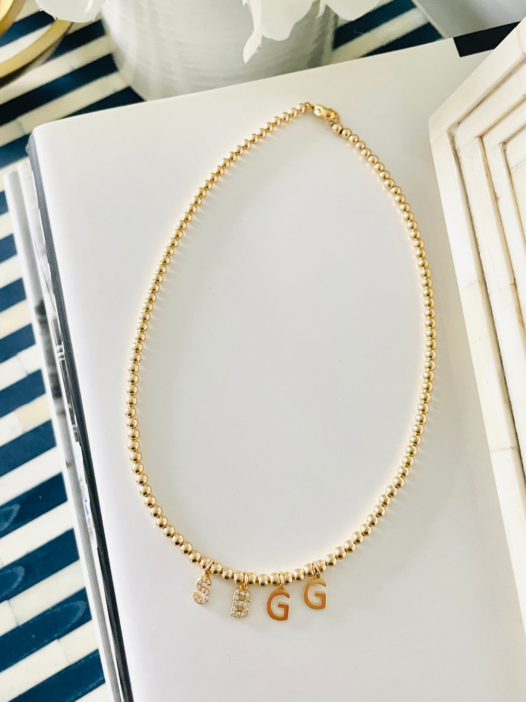 5mm Gold Beaded Necklace