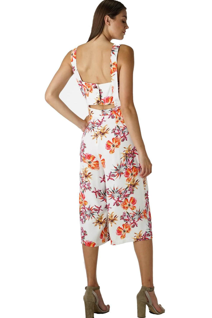 Amazon.com: Verdusa Women's Floral Belted Wrap Wide Leg Jumpsuit Culotte  Black L : Clothing, Shoes & Jewelry