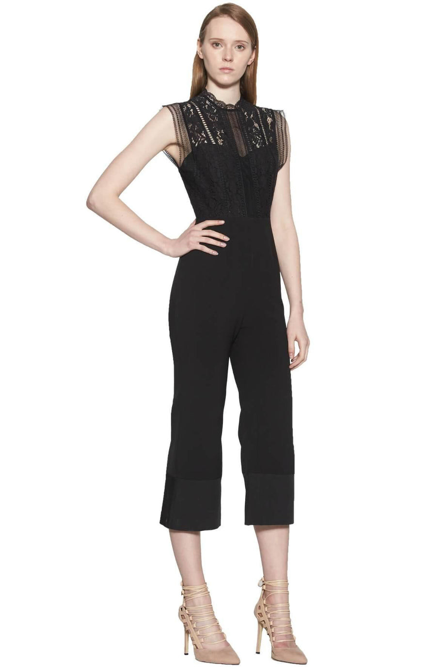Buy Authentic, Preloved Aijek Renata Lace Trim Cropped Jumpsuit from Second  Edit by Style Theory