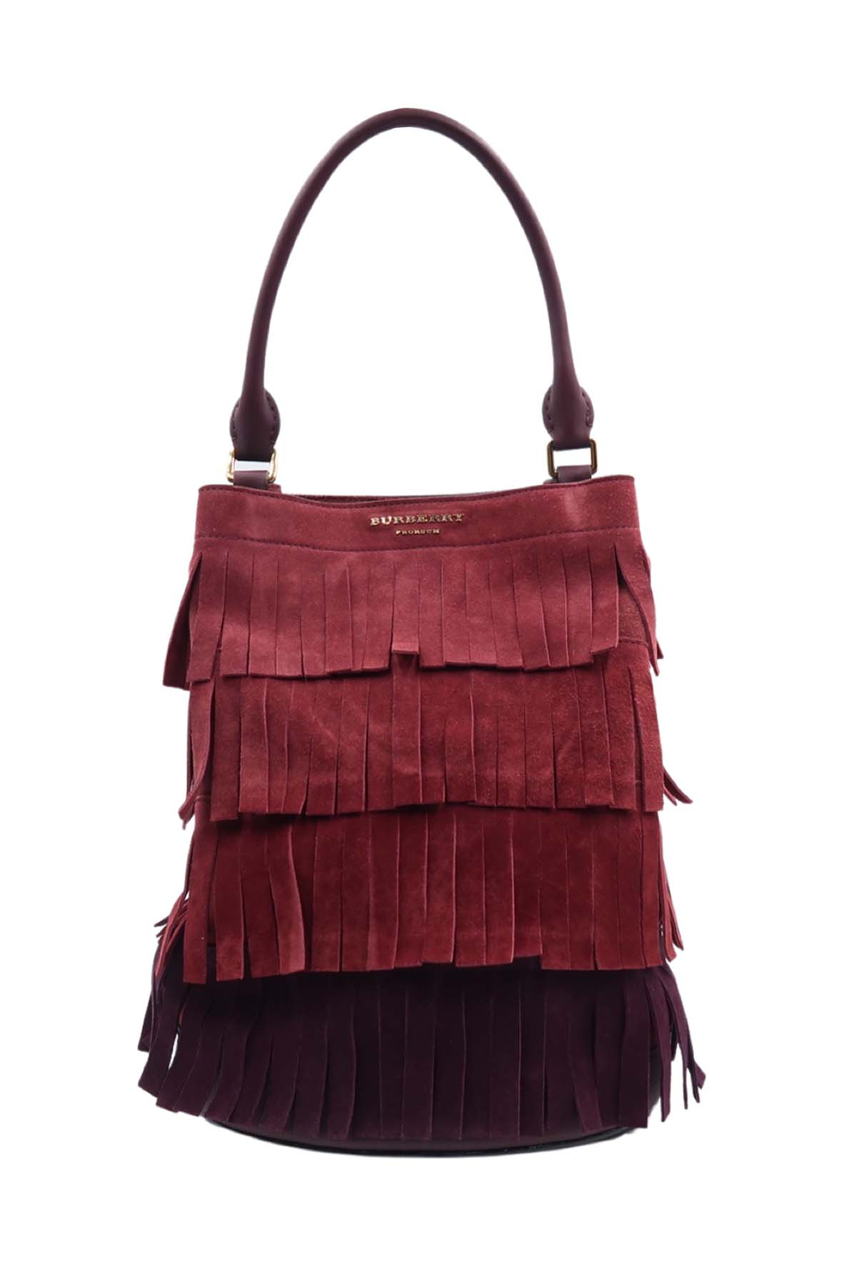 Fringed Bucket Bag Red Bordeaux – Second Edit