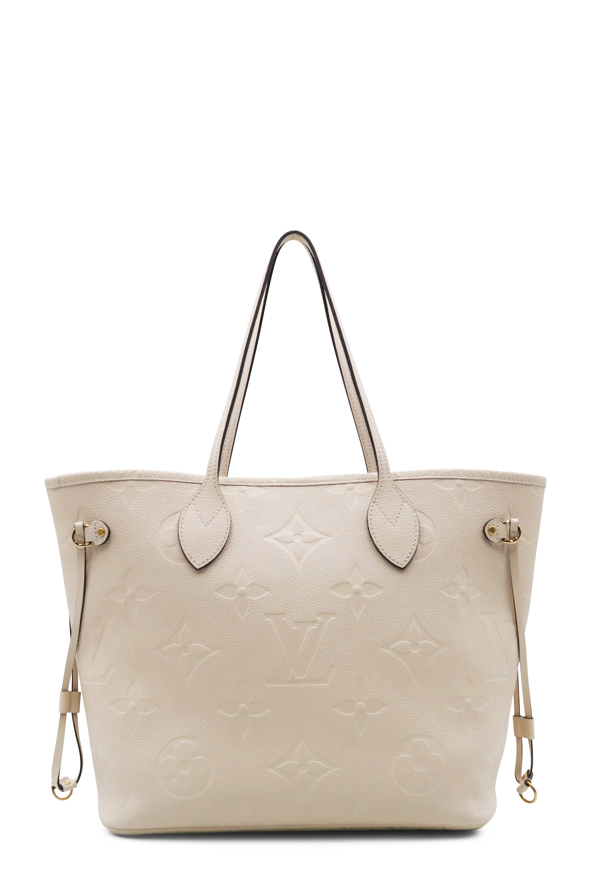 LOUIS VUITTON Neverfull MM Monogram Empreinte Tote Bag Beige - 25% OFF