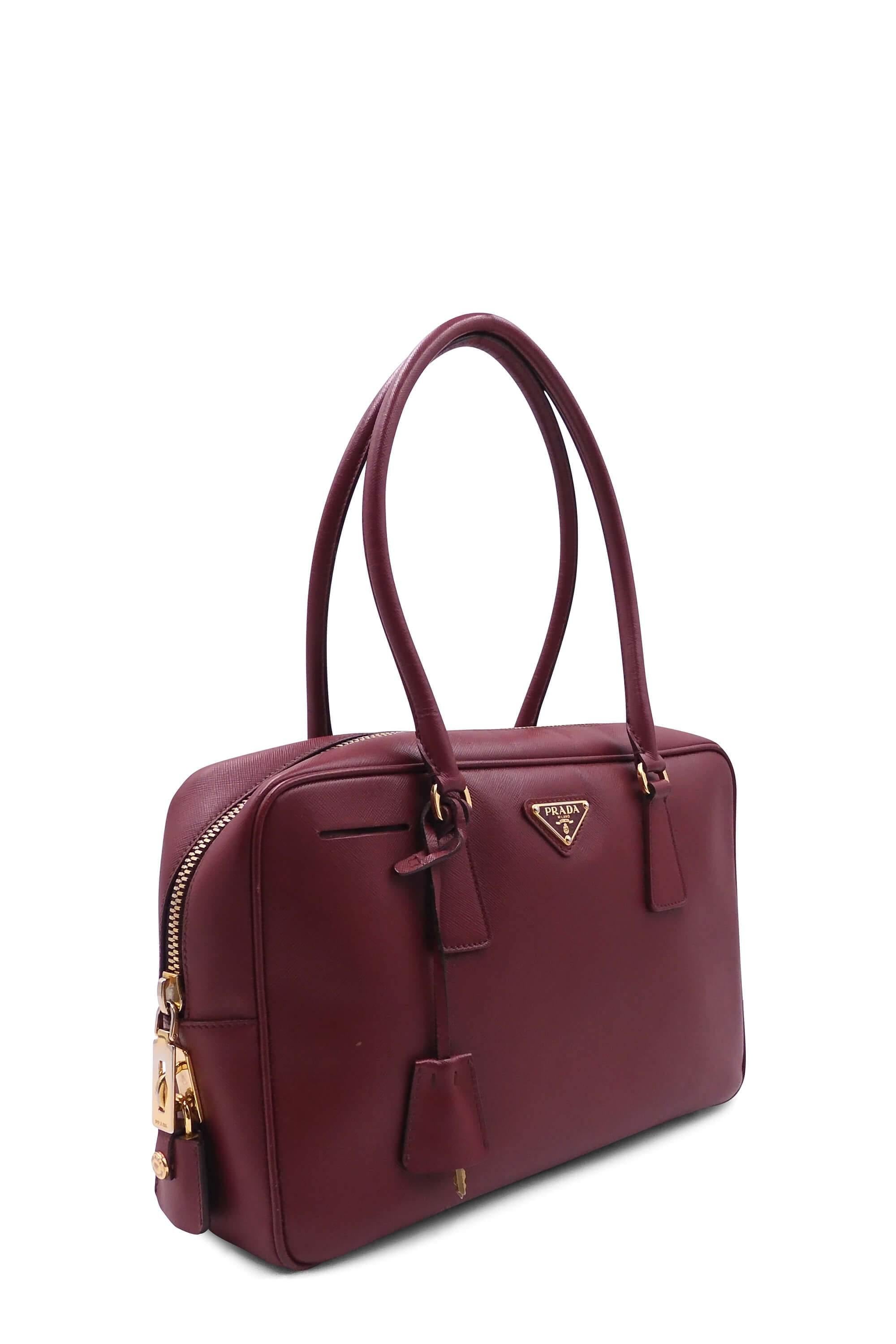 Buy Authentic, Preloved Prada Saffiano Lux Top Handle Bauletto Cerise Bags  from Second Edit by Style Theory