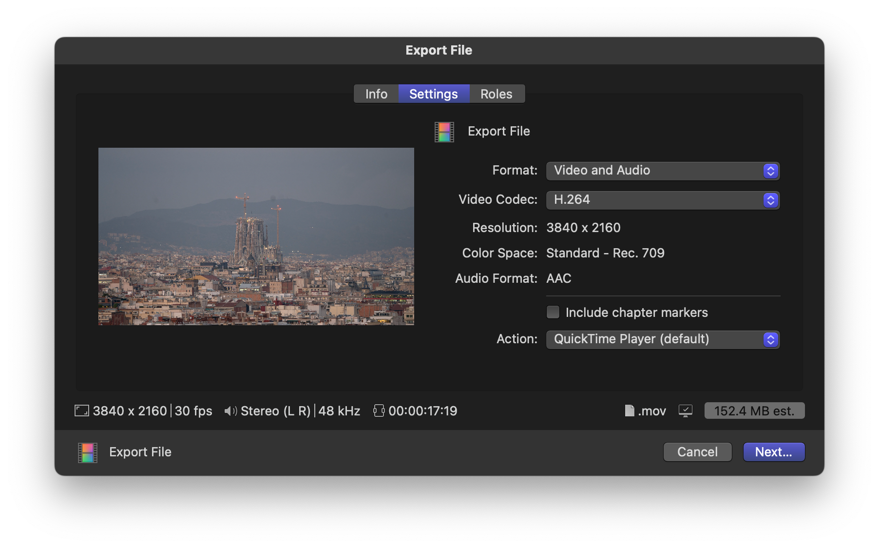 How to export H264 video in final cut pro