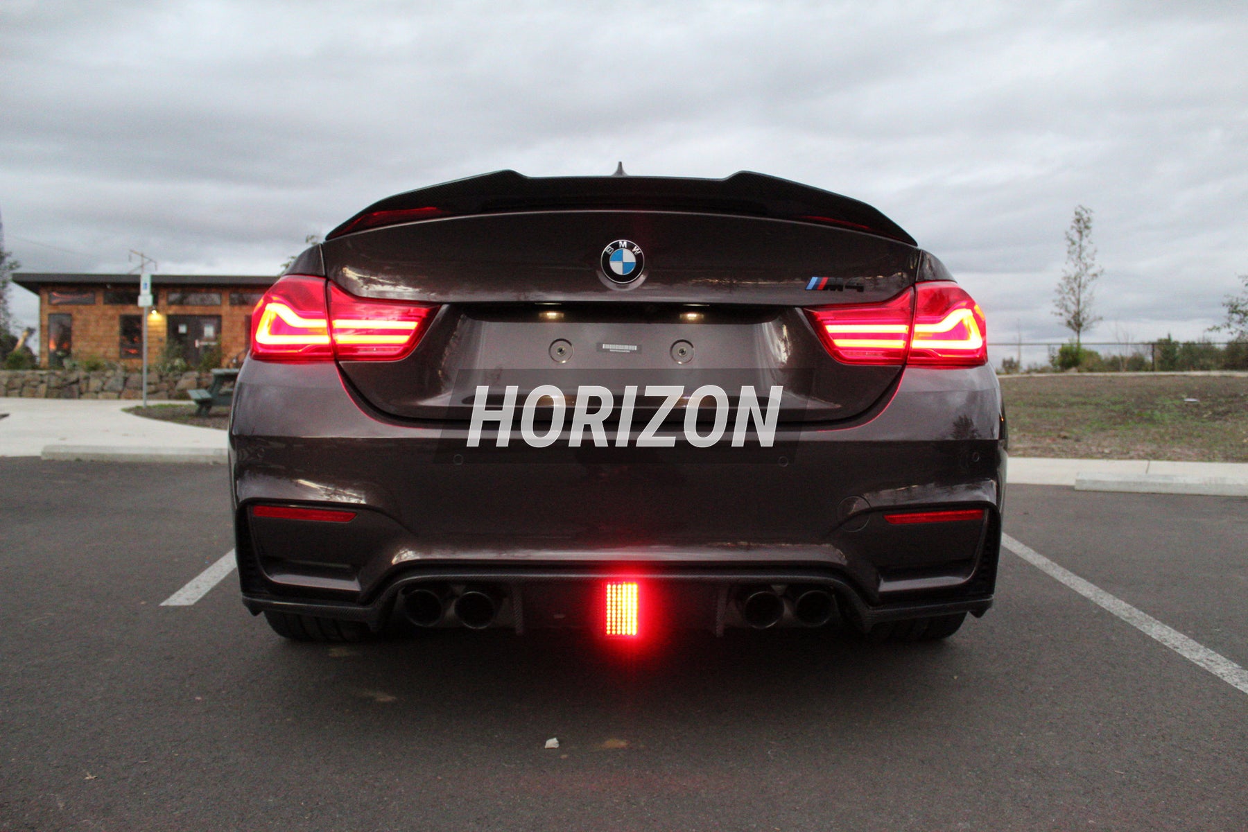 K STYLE CARBON FIBER REAR DIFFUSER w/ INTEGRATED F1 BRAKE LIGHT F80