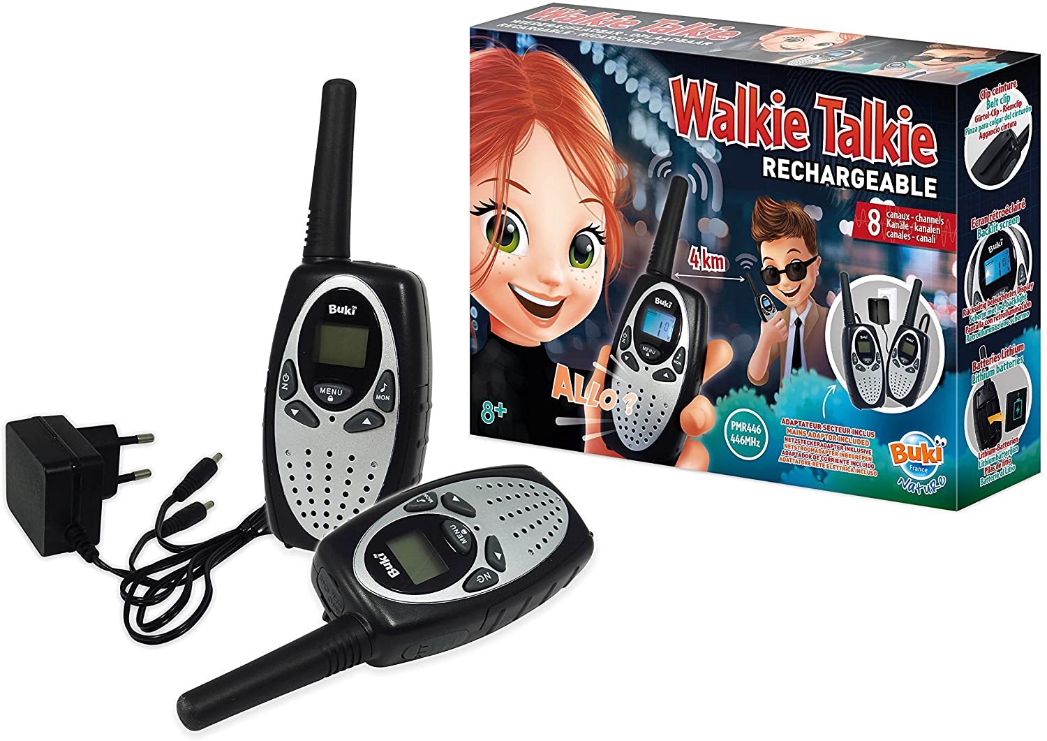 Buki Junior Walkie Talkie - 2 km range! unisex (bambini)