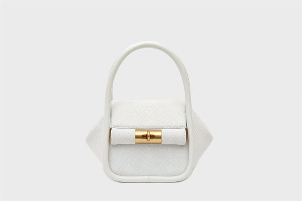 GU_DE Love Bag Twist-lock Tote in White