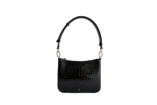 gigi black leather handbag