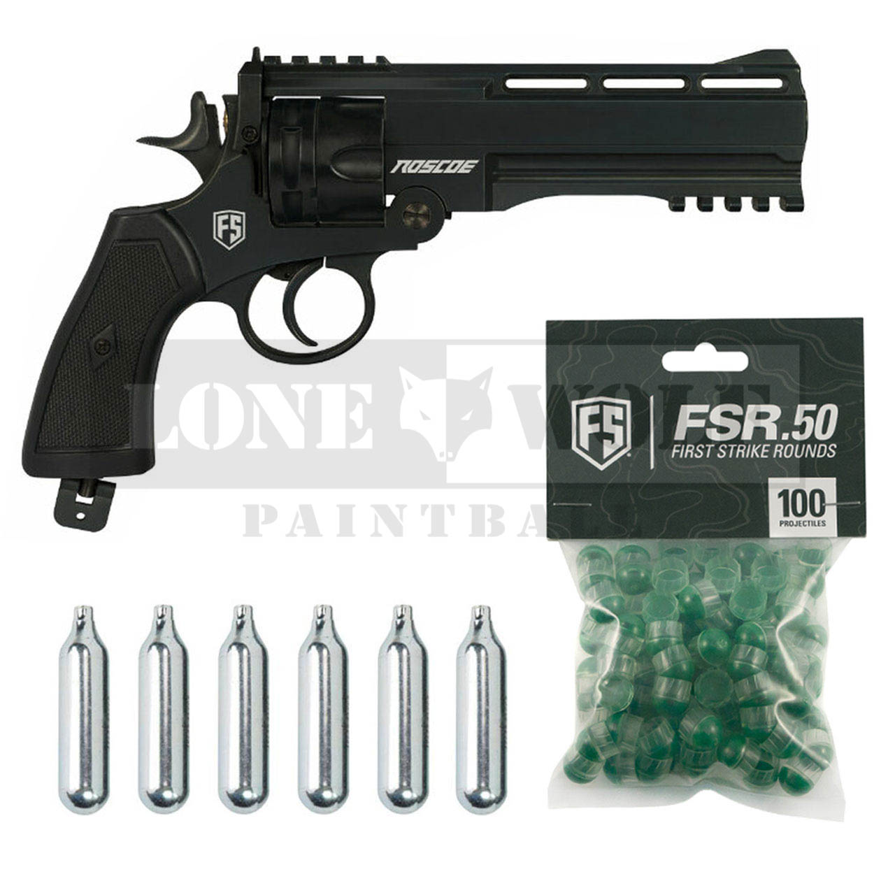First Strike Roscoe Revolver 50 Caliber Deluxe Kit Lone Wolf Paintball