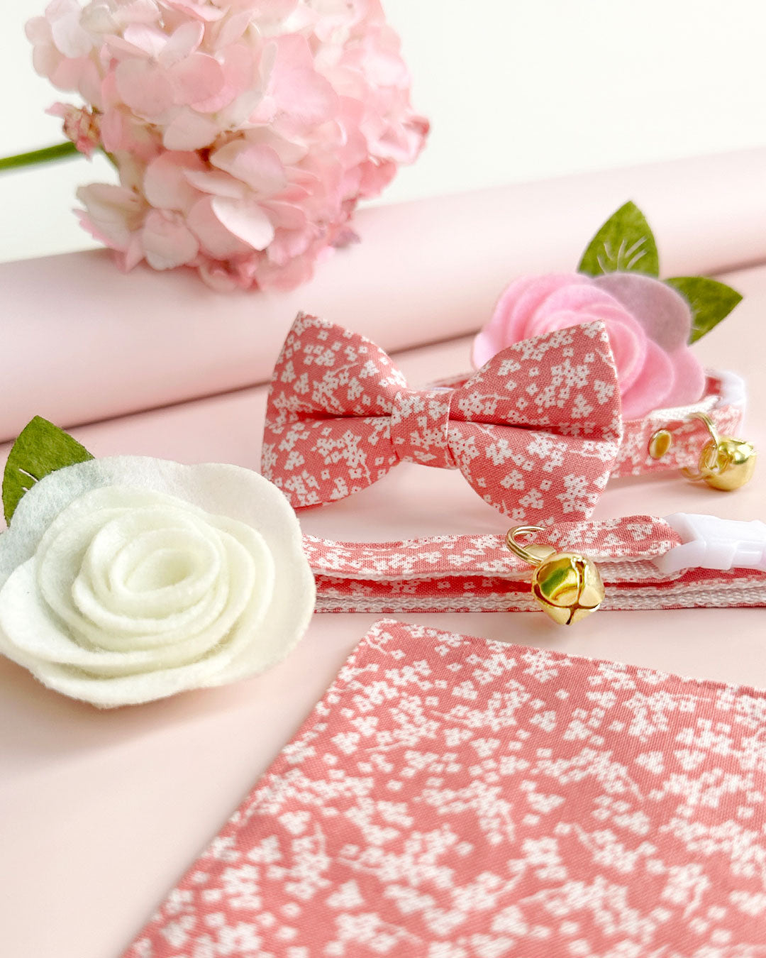 Floral Cat Collars, Bow Ties & Bandanas