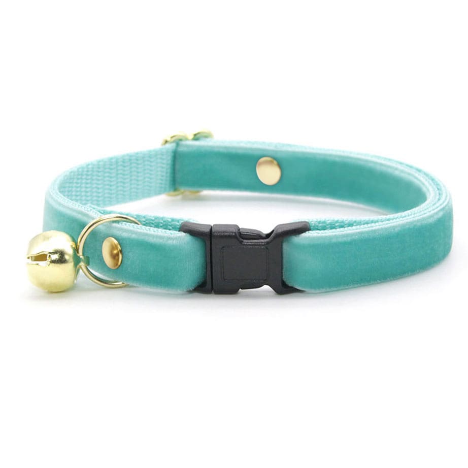 Tiffany Blue Velvet Dog Collar Turquoise Soft and Luxurious 