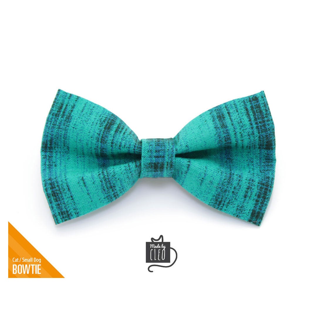 teal dog bow tie