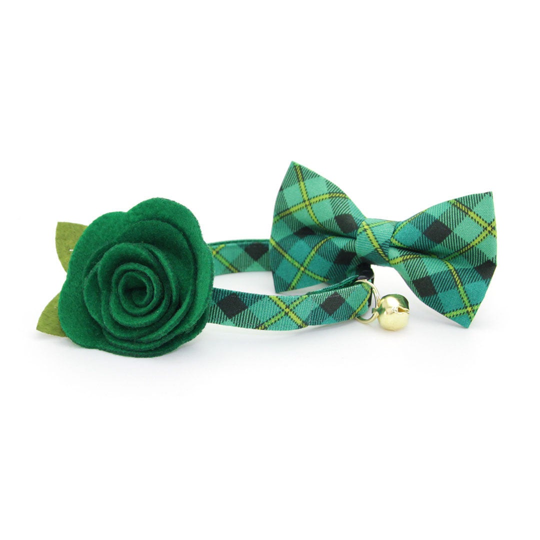 Pet Bow Tie Dublin Green Plaid Bow Tie St Patrick 39 S Day Irish For Cats Small Dogs One Size