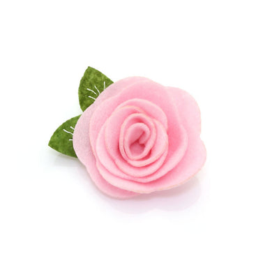 Cat Collar + Flower Set - "Candy Eggs" - Easter Egg Cat Collar w/ Baby Pink Felt Flower (Detachable)