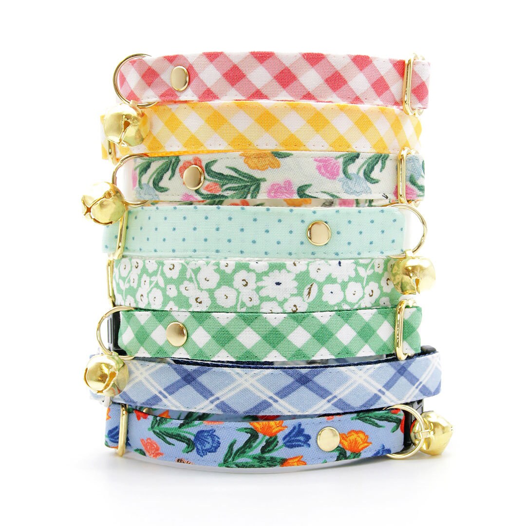 Cat Collars for Kittens, Adult Cats & Extra Large Cats - Multiple Hardware Options + Breakaway and Non-Breakaway Buckle Clasp Options