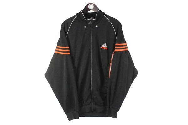 Vintage Adidas Mens Track Jacket Black 90s Original Sport Casual