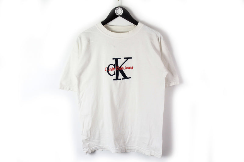 Vintage Calvin Klein Jeans Bootleg T-Shirt Small – dla dushy