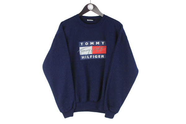 TOMMY HILFIGER - Women's sweatshirt with signature logo - Navy