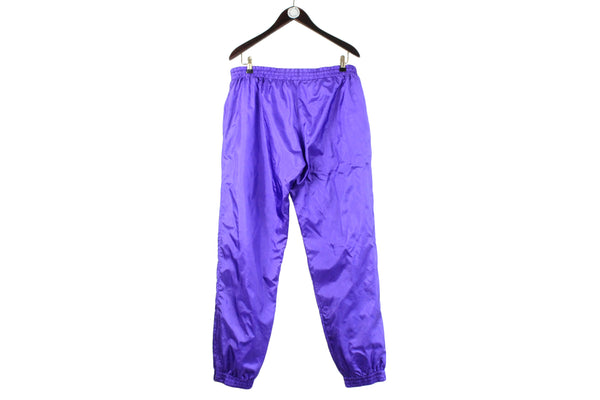 Vintage Nike Track Pants M Lilac Purple Nylon Joggers Subtle Embroidered 90s