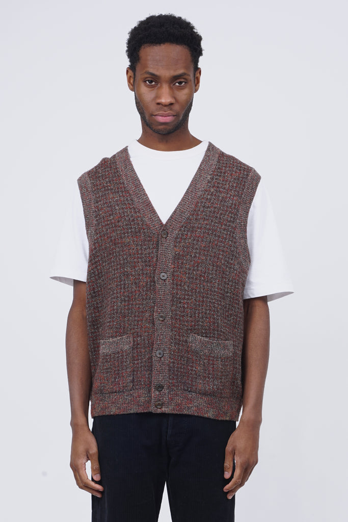 knit button vest