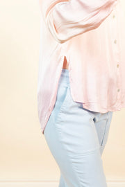 Side Slit Button Down Shirt Orchid Sunset
