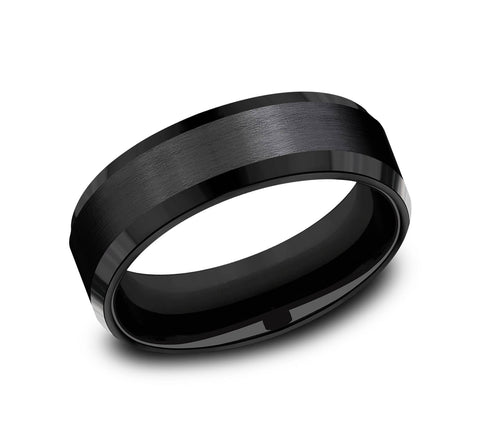 Benchmark Men's Wedding Ring The Chancellor in Black Titanium Image