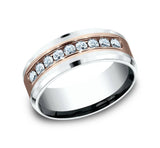 Men's Engagement Ring The Marquis in Rose Gold and White Gold