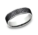 Men's Engagement Ring The Dynasty in White Gold and Tantalum Dark