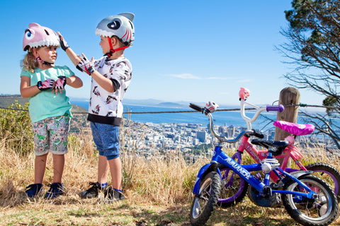 Kids bike helmets with animal shapes